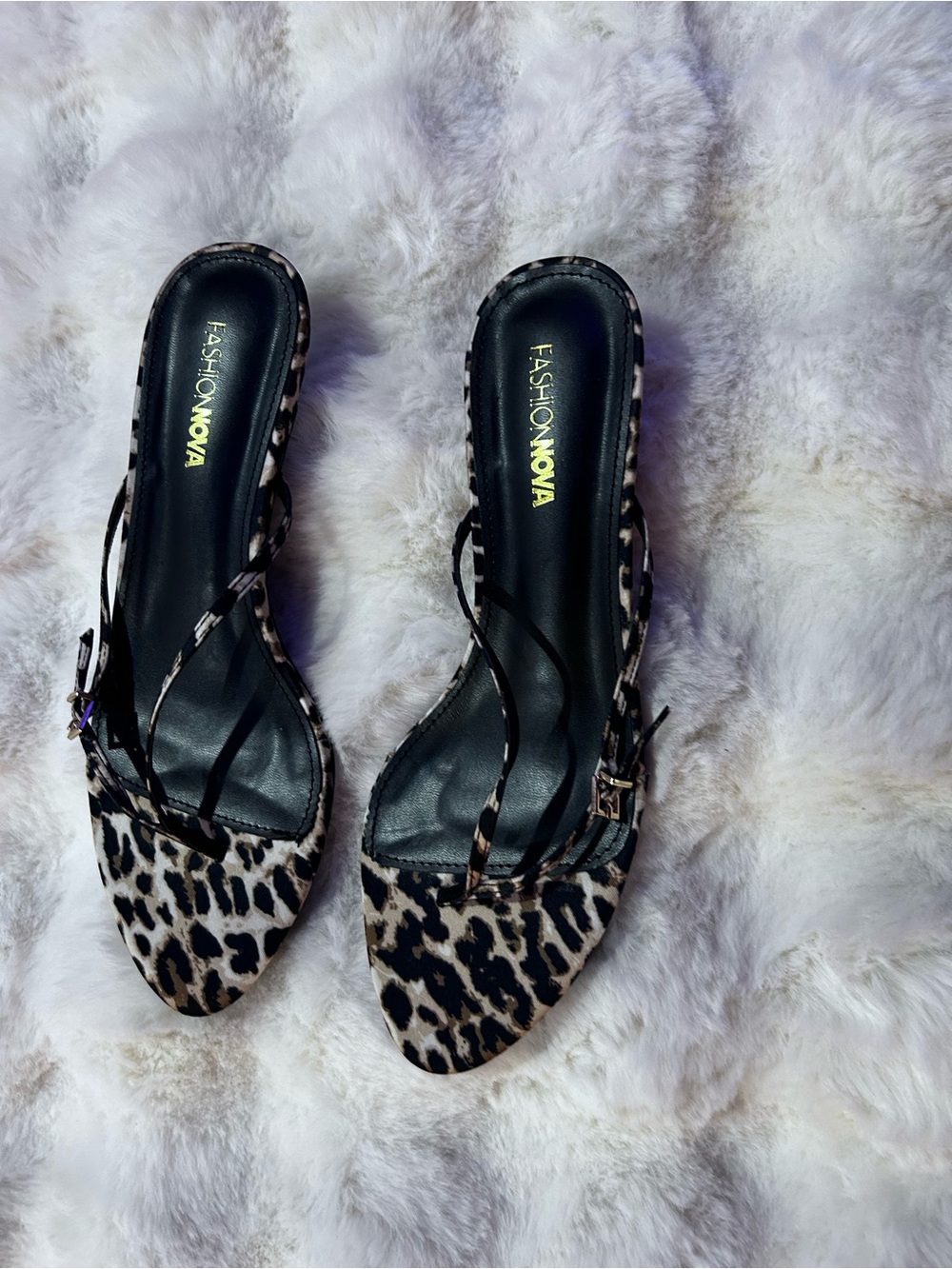 Fashion Nova Leopard Print Strappy Mule Sandals - Brown/Black